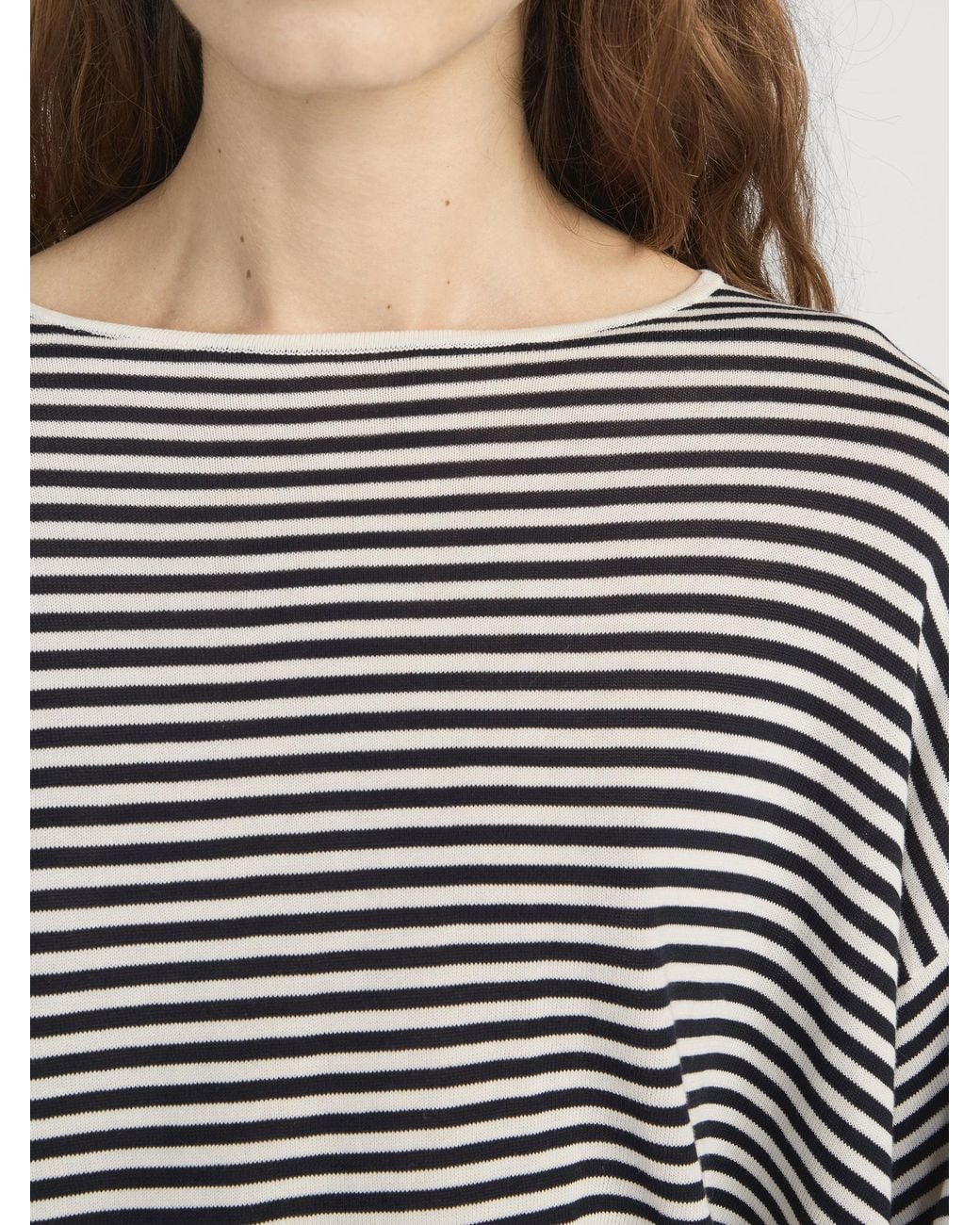 FRAME Gray The Striped Slouchy Sweater