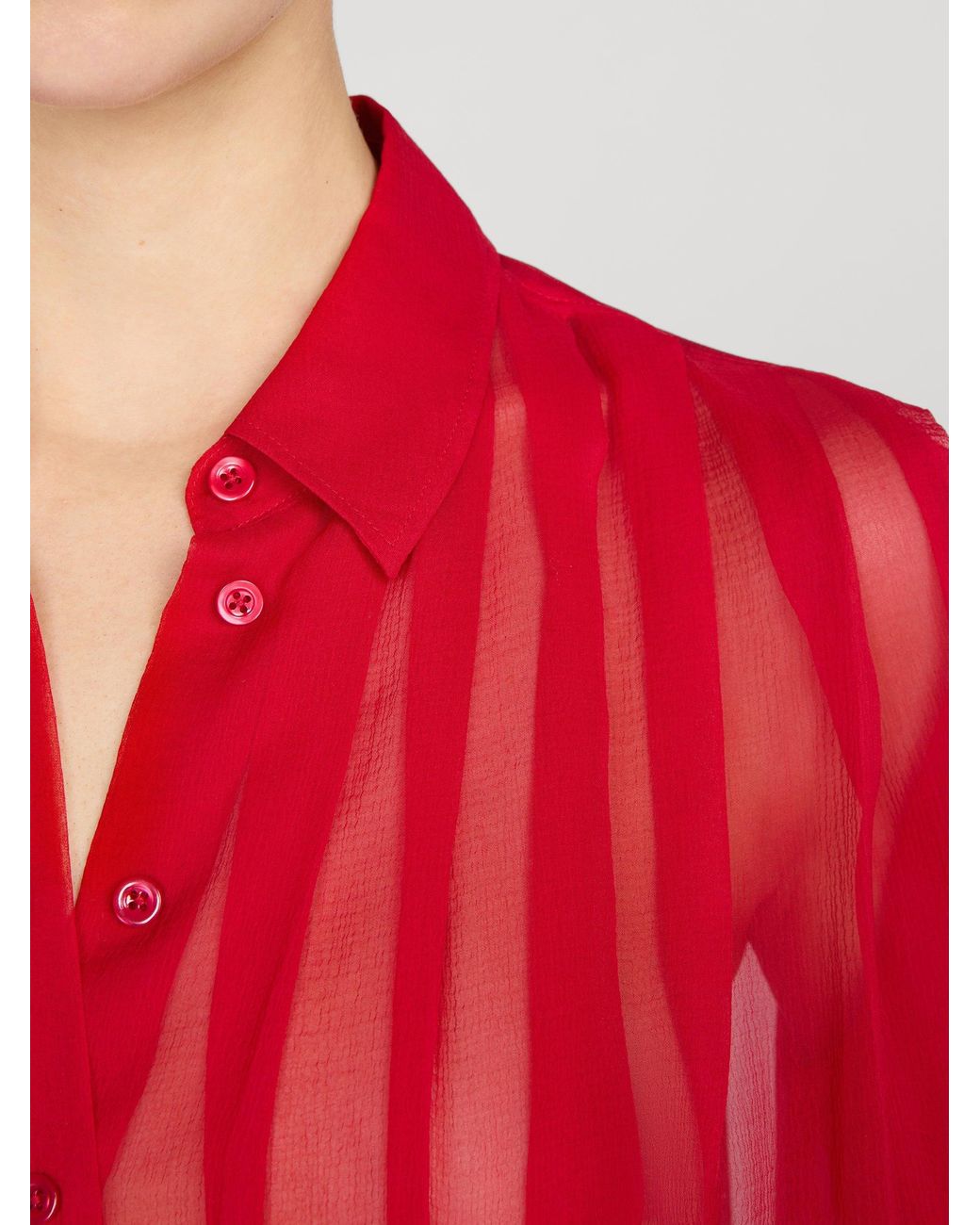 FRAME Red The Whisper Pleat Top