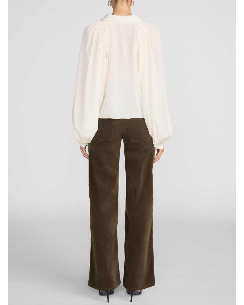 FRAME Brown Le Slim Palazzo Modernist Pocket Corduroy