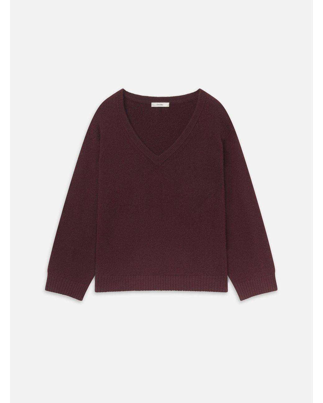 FRAME Red The Cashmere Relaxed V Sweater