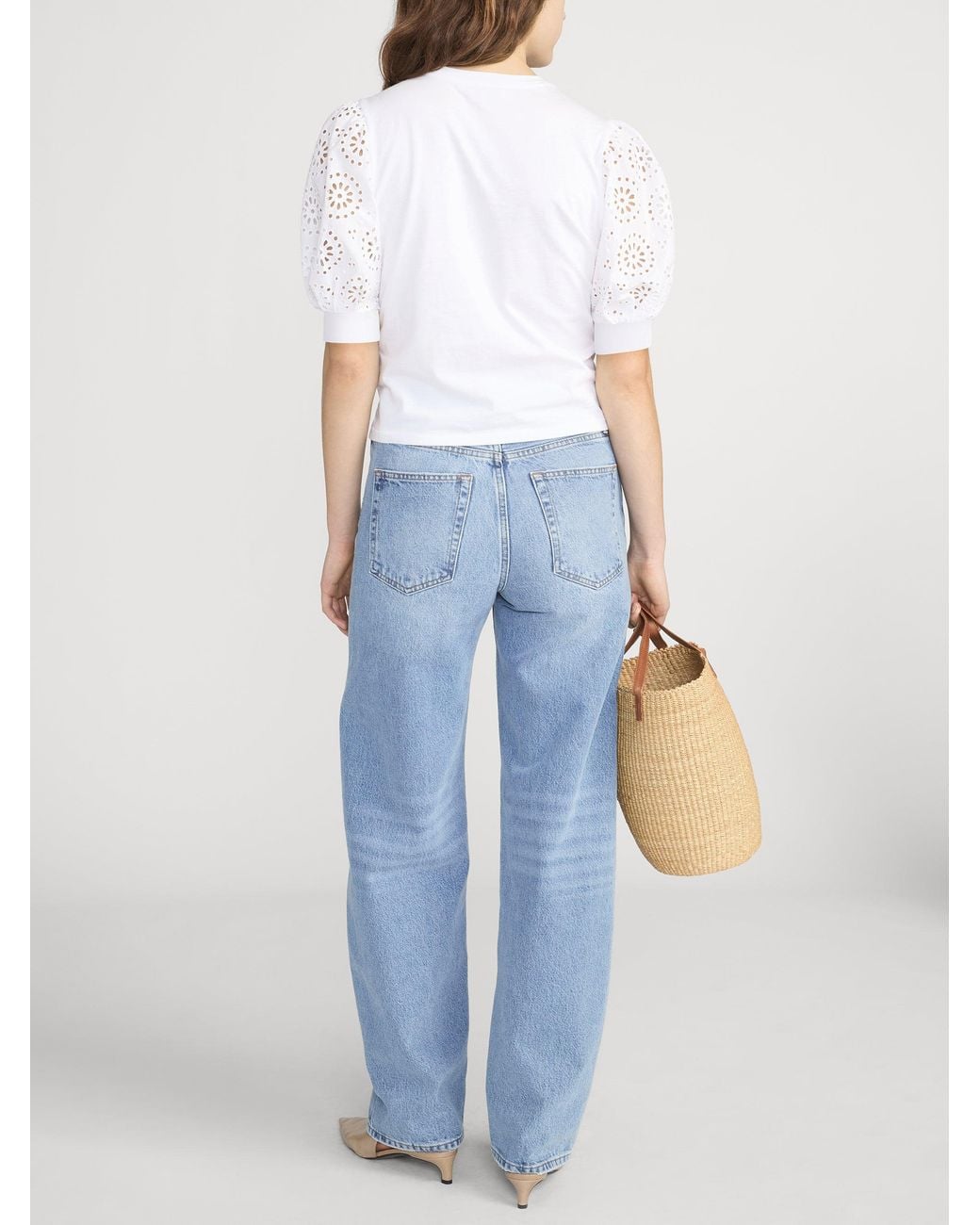 FRAME White The Solstice Eyelet Tee