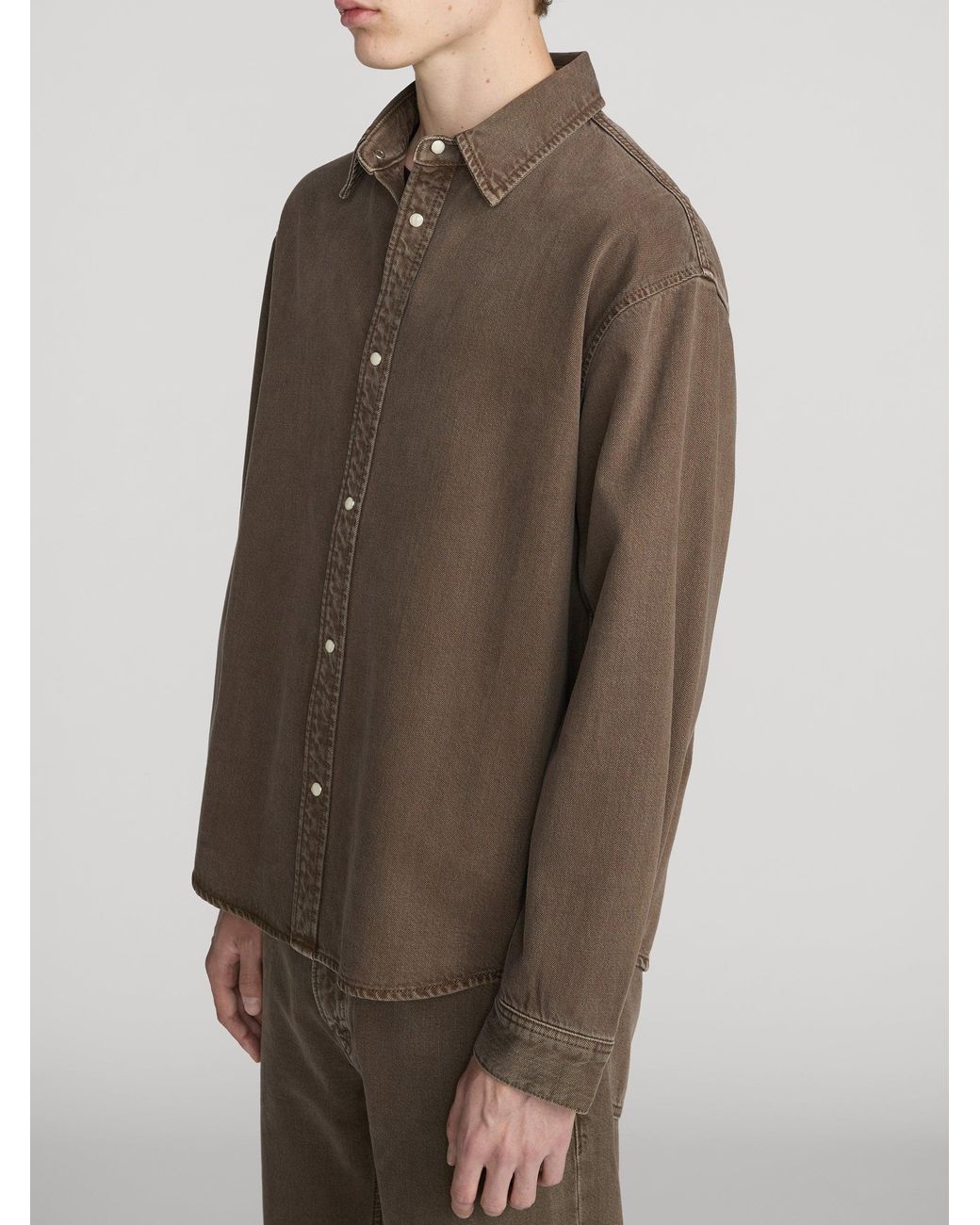 FRAME Brown Relaxed Denim Shirt for men