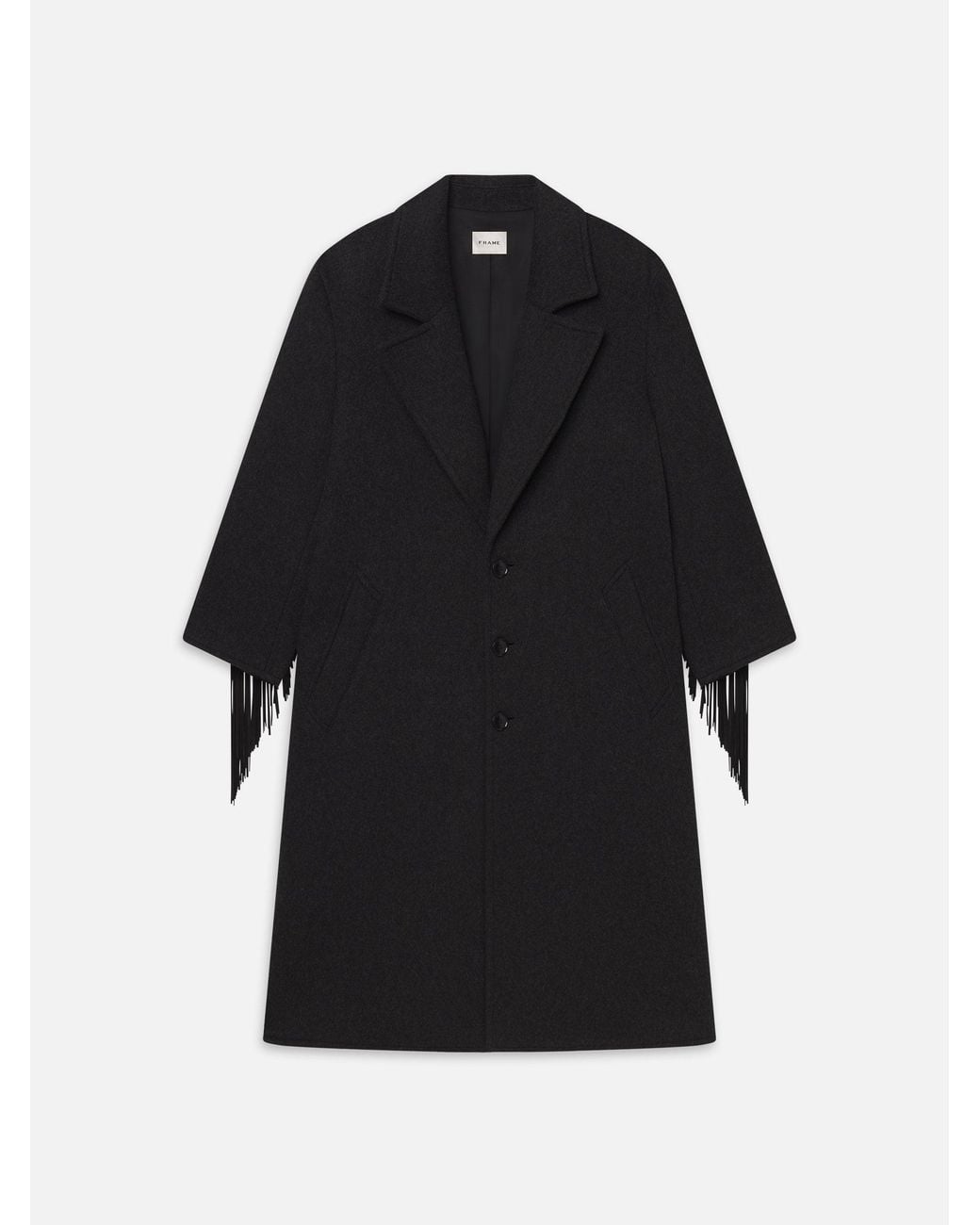 FRAME Black The Wool Rodeo Coat