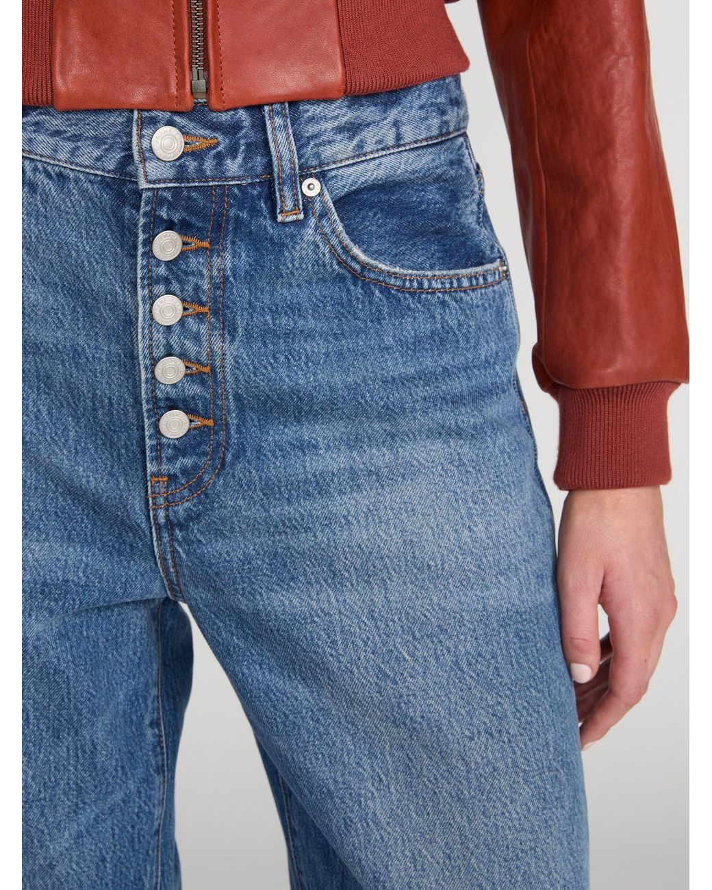 FRAME Blue The Loose Exposed Buttons