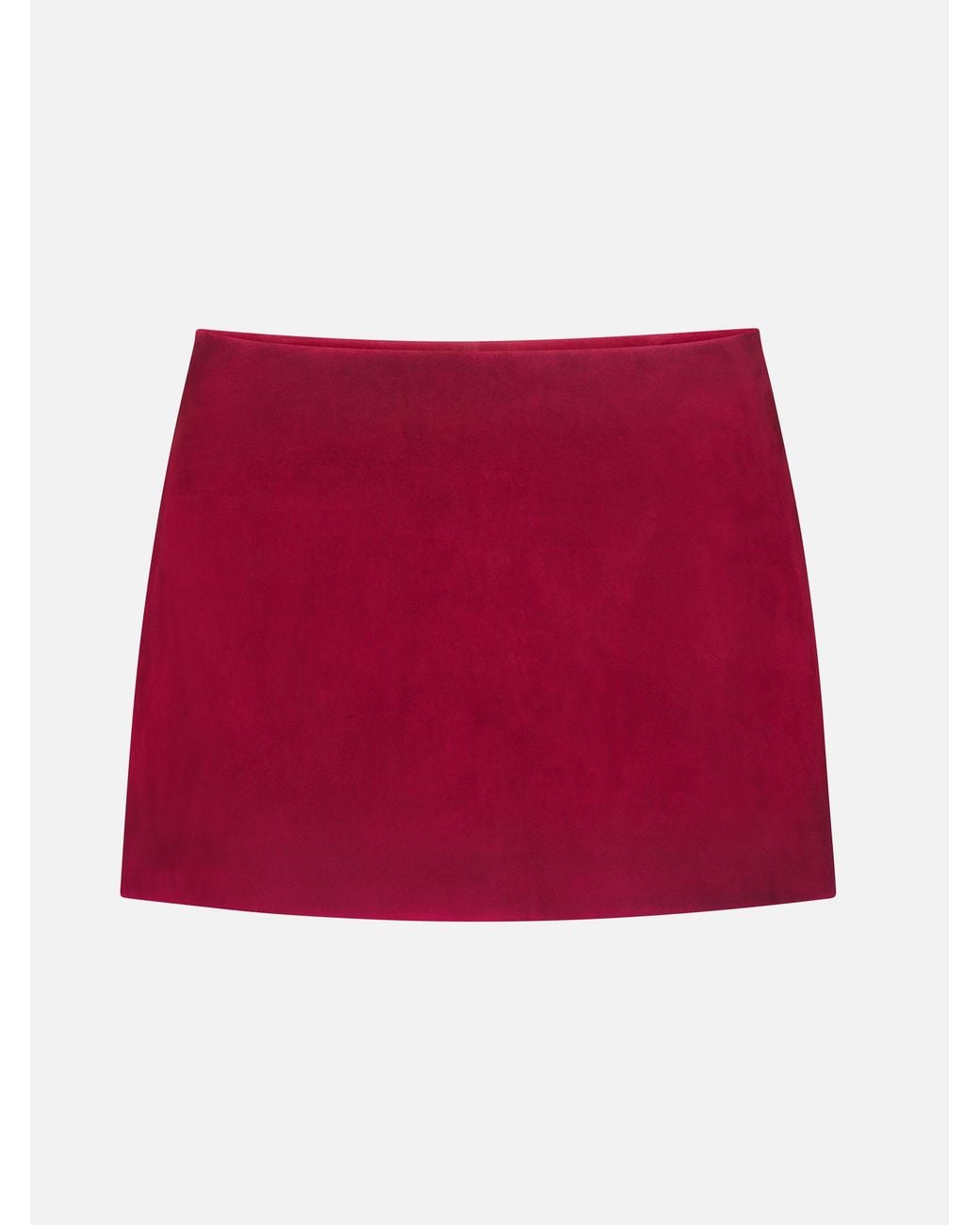 FRAME Red The Suede Mini Skirt