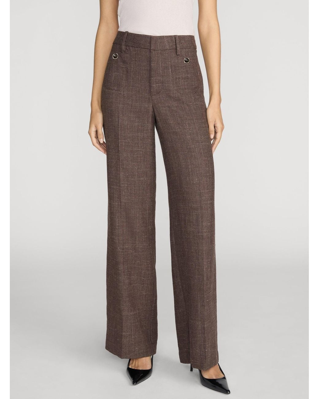 FRAME Brown The Slim Palazzo Trouser Modernist Pocket