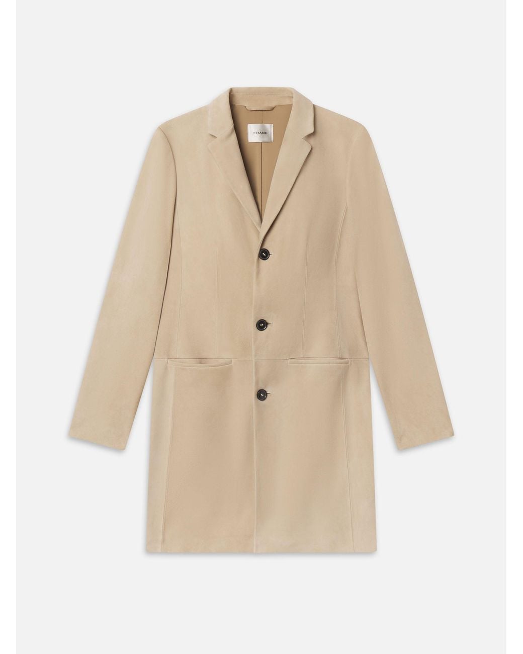 FRAME Natural The Sleek Suede Coat