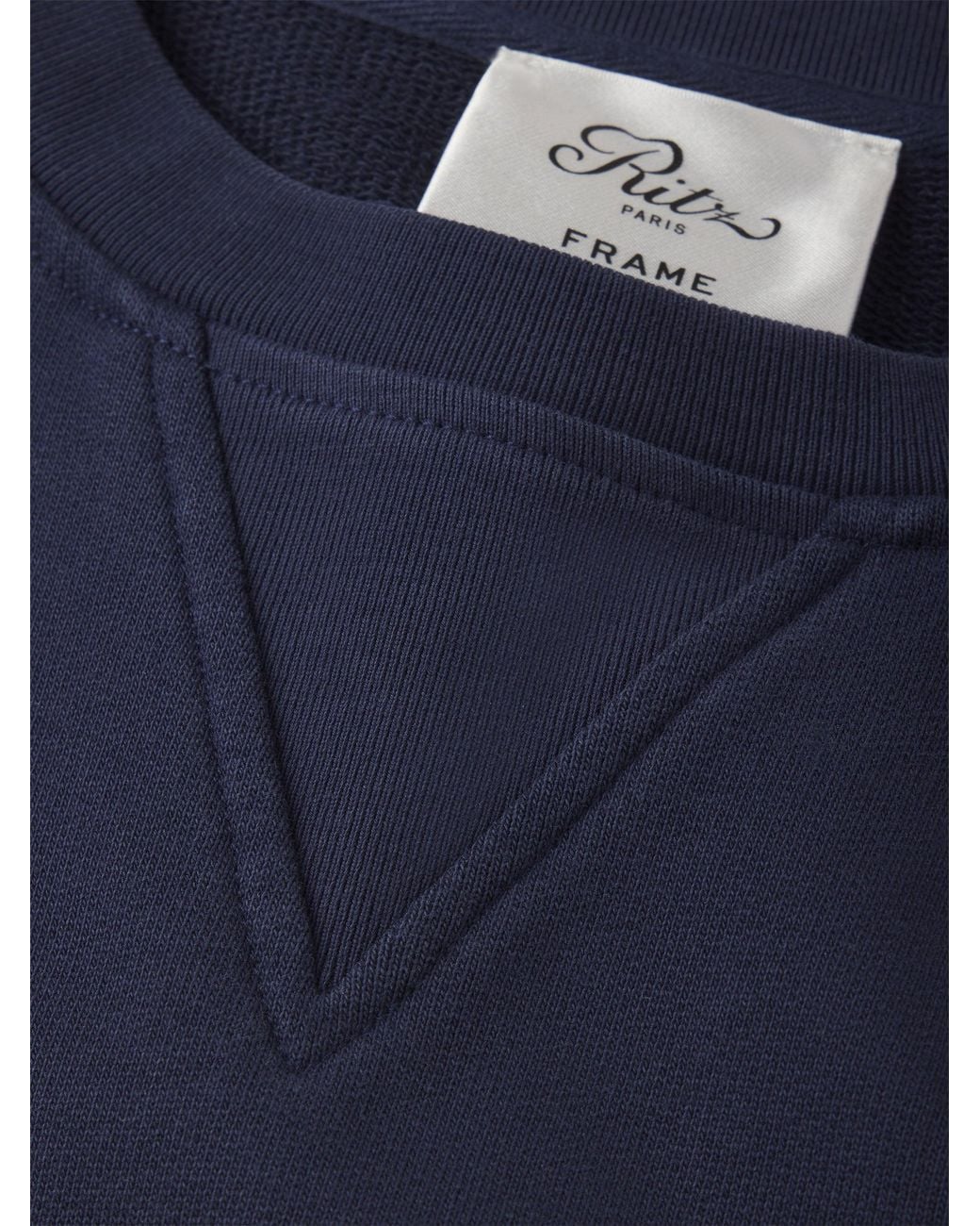 FRAME Blue Ritz Tonal Logo Crewneck