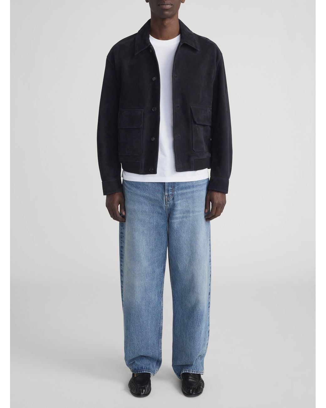 FRAME Blue Suede Blouson for men