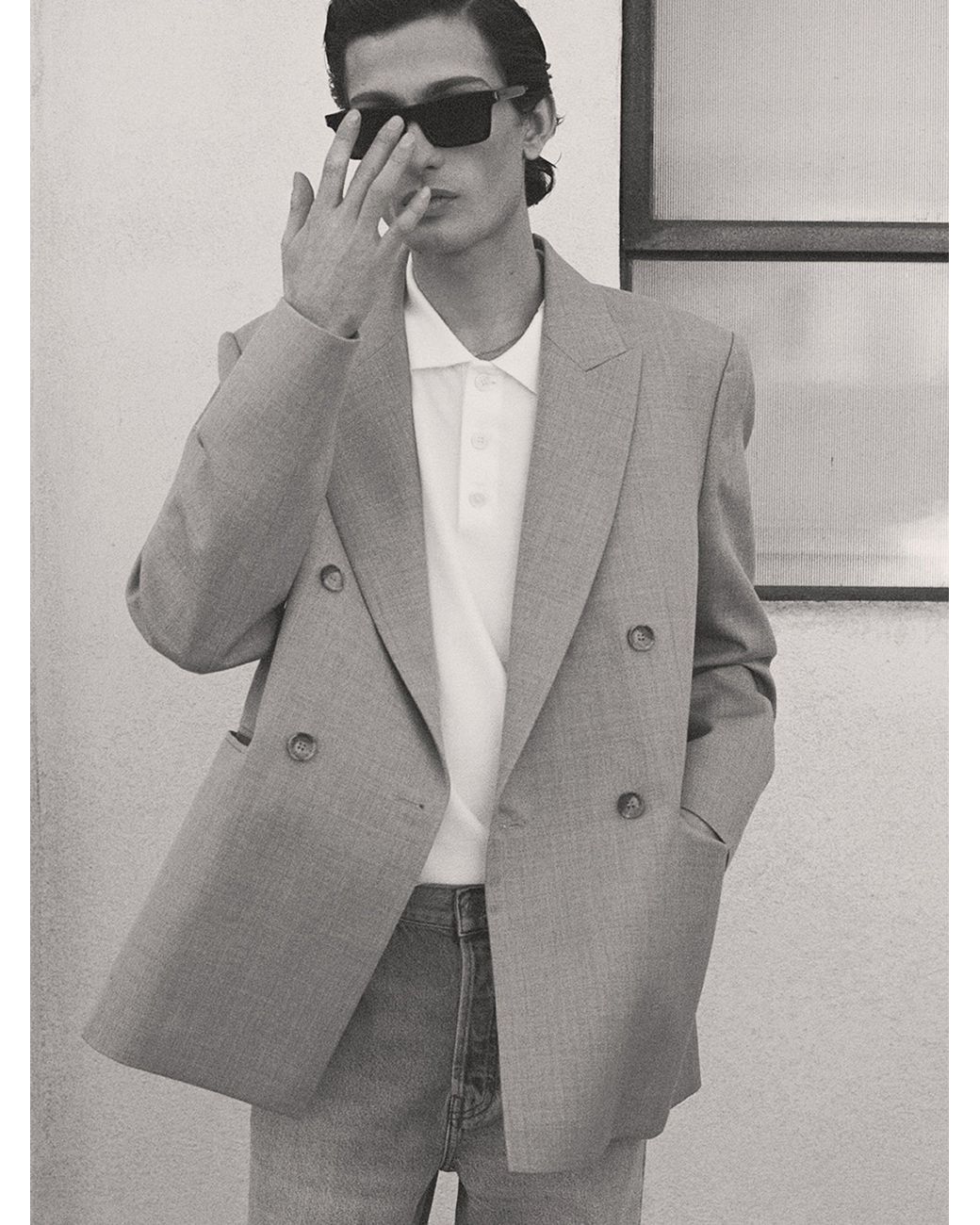 FRAME Natural Double Breasted Blazer for men