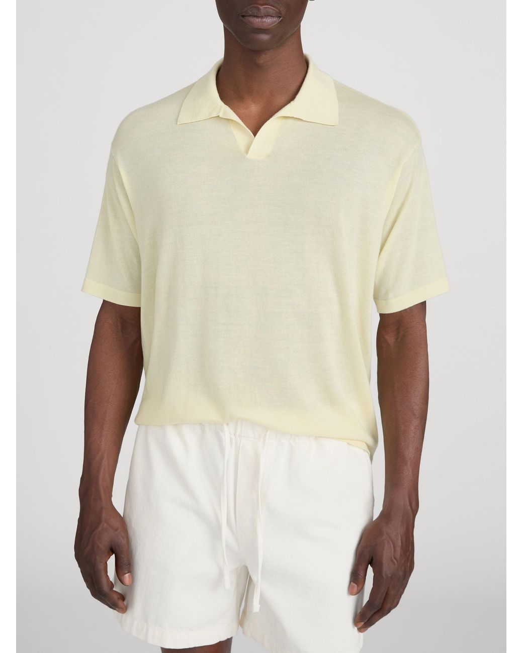FRAME Yellow Superfine Polo Sweater for men