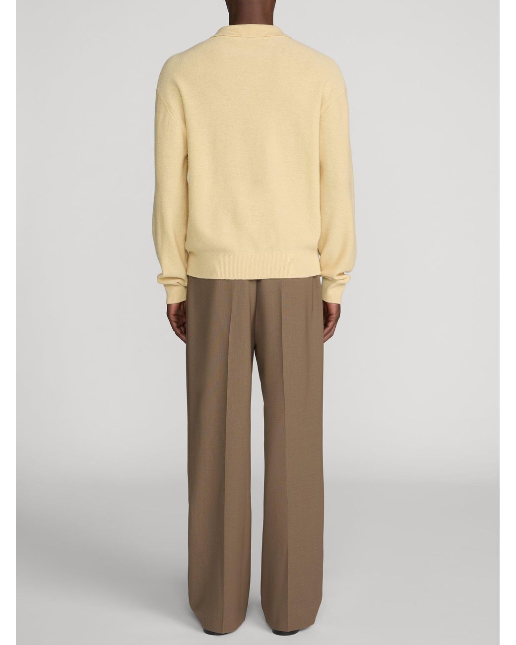 FRAME Natural Boiled Wool Polo Sweater for men