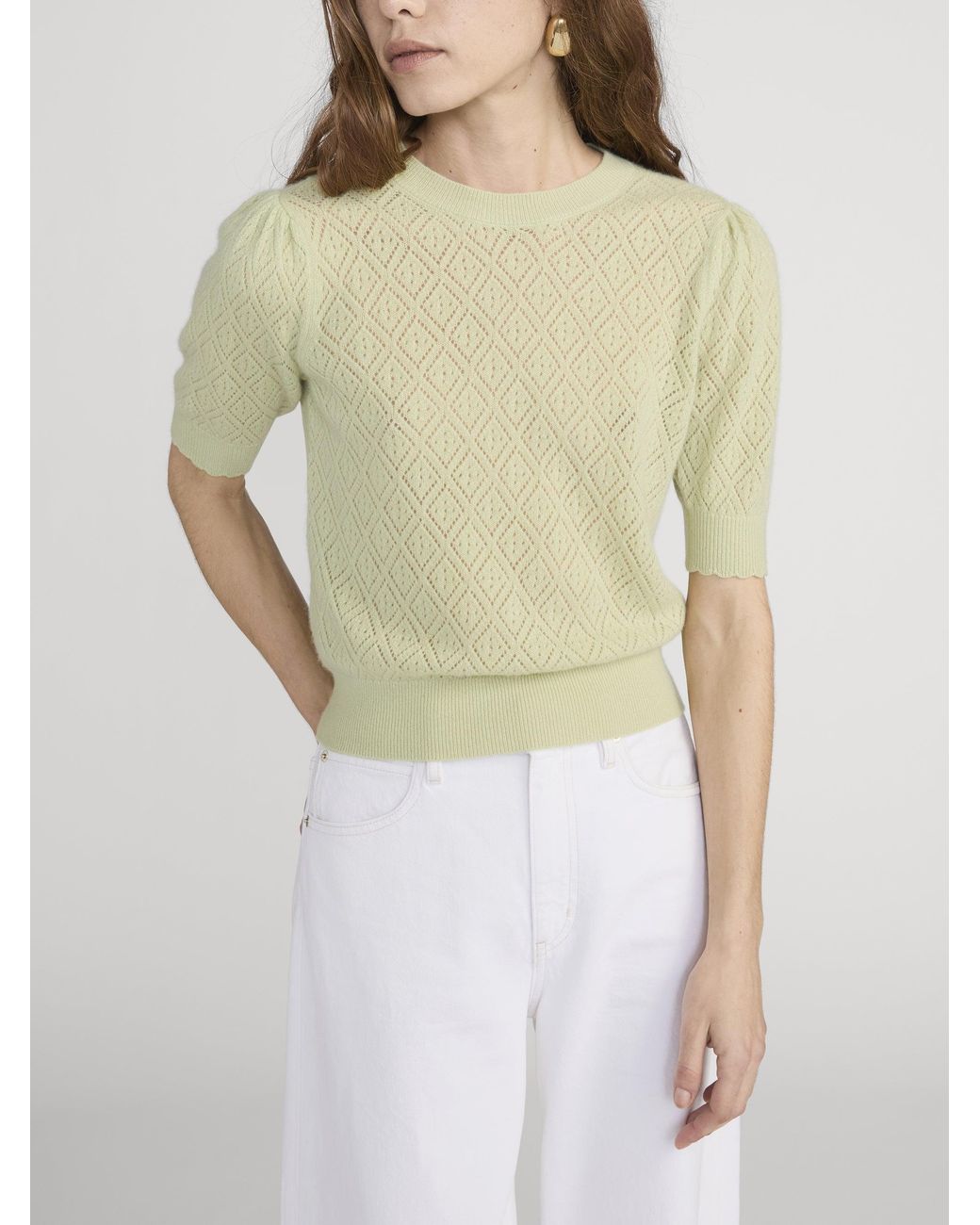 FRAME Green The Delicate Cashmere Sweater