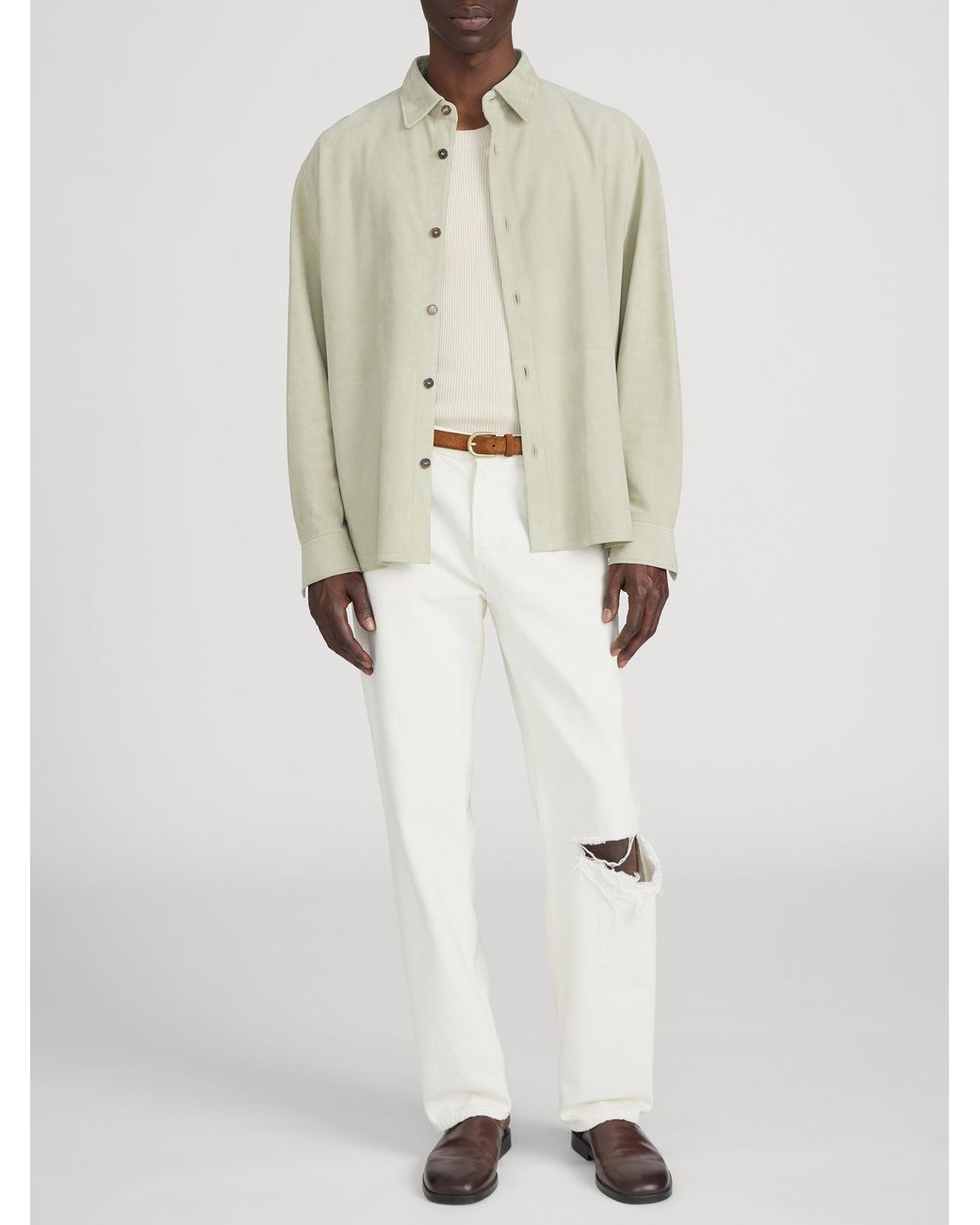 FRAME White Suede Shirt for men