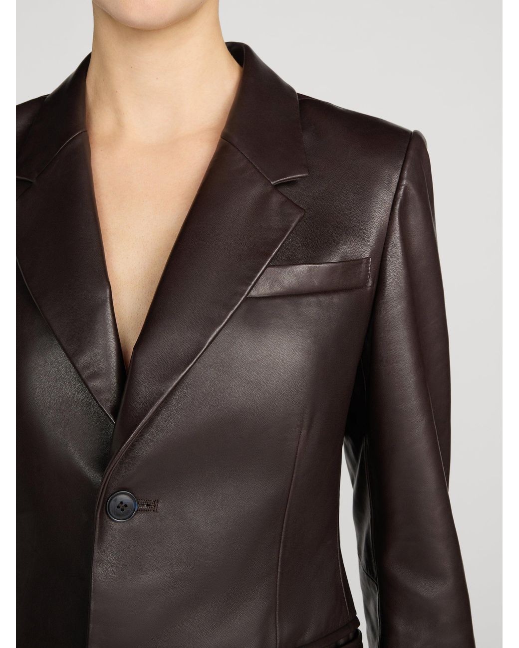 FRAME Black The Femme Leather Blazer
