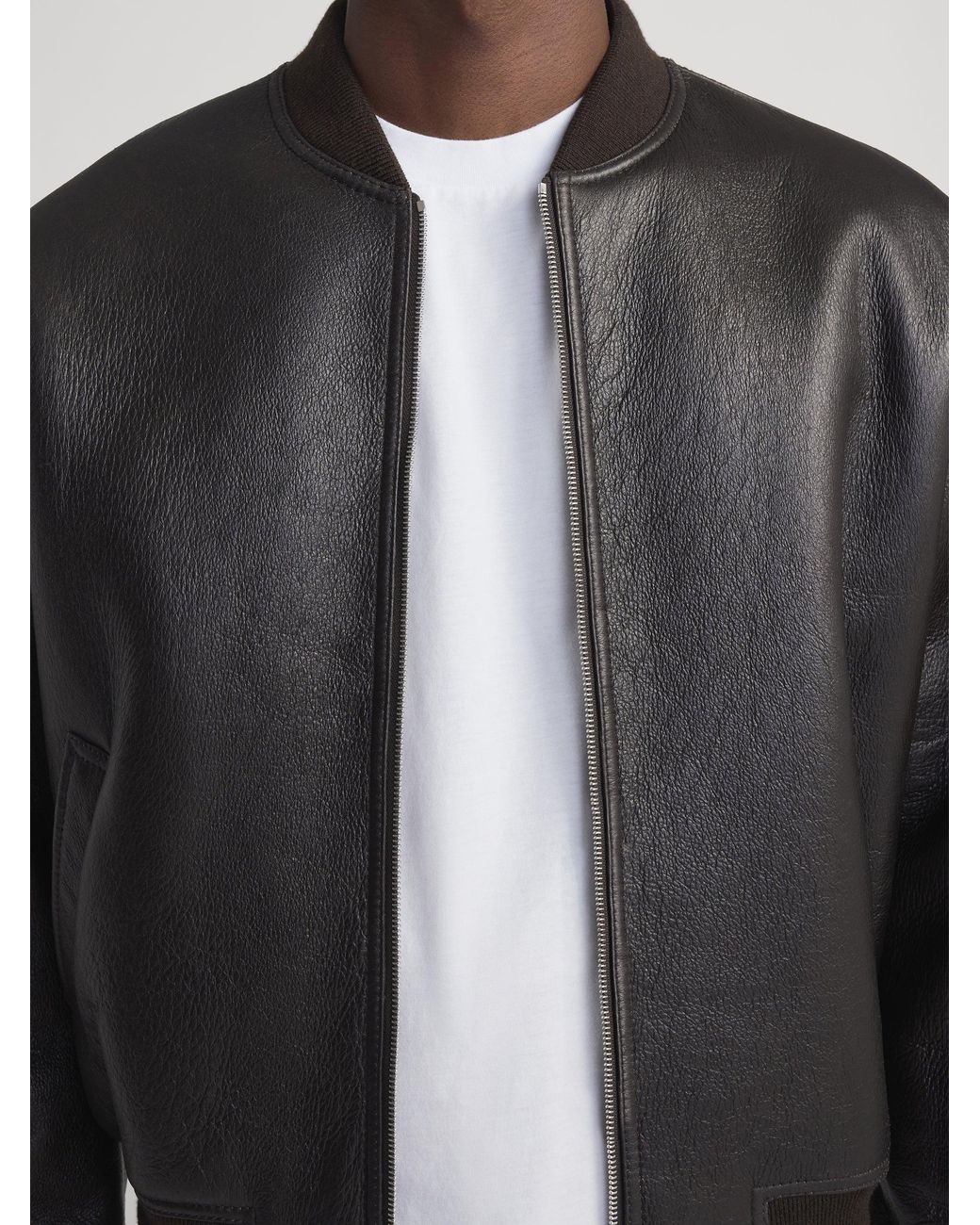 FRAME Black Shearling Bomber for men