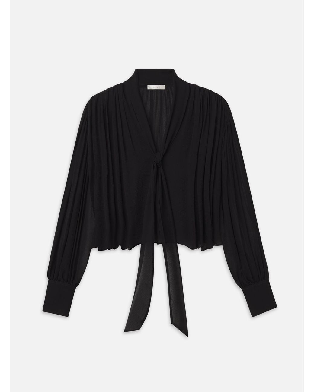 FRAME Black The Belle Tie Blouse