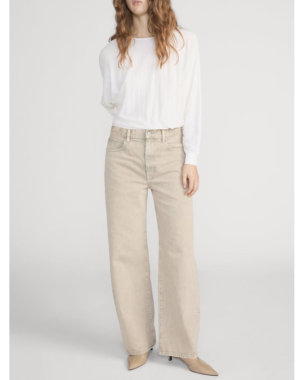 FRAME The Slouch Top in White | Lyst UK