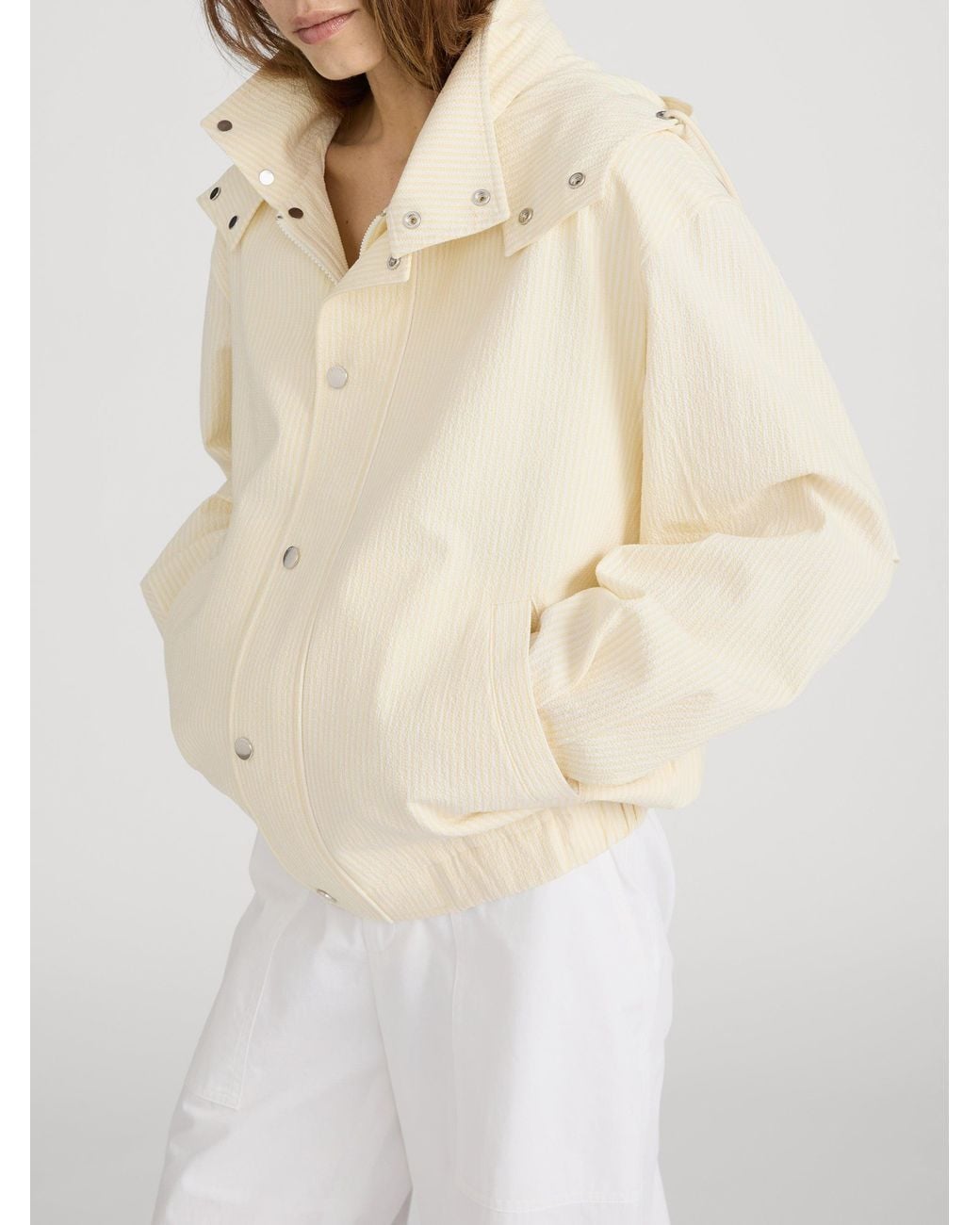 FRAME Natural The Seersucker Track Jacket