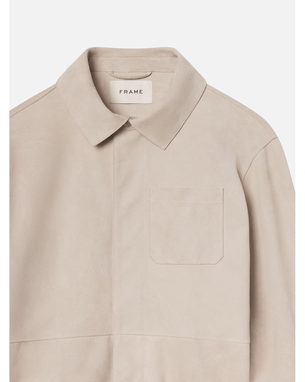 FRAME Natural Suede Overshirt for men