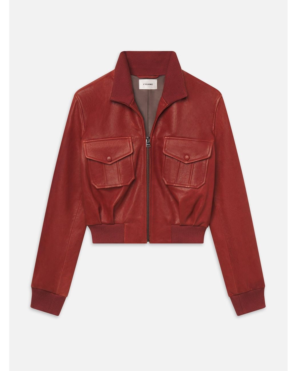 FRAME Red The Leather Ace Jacket