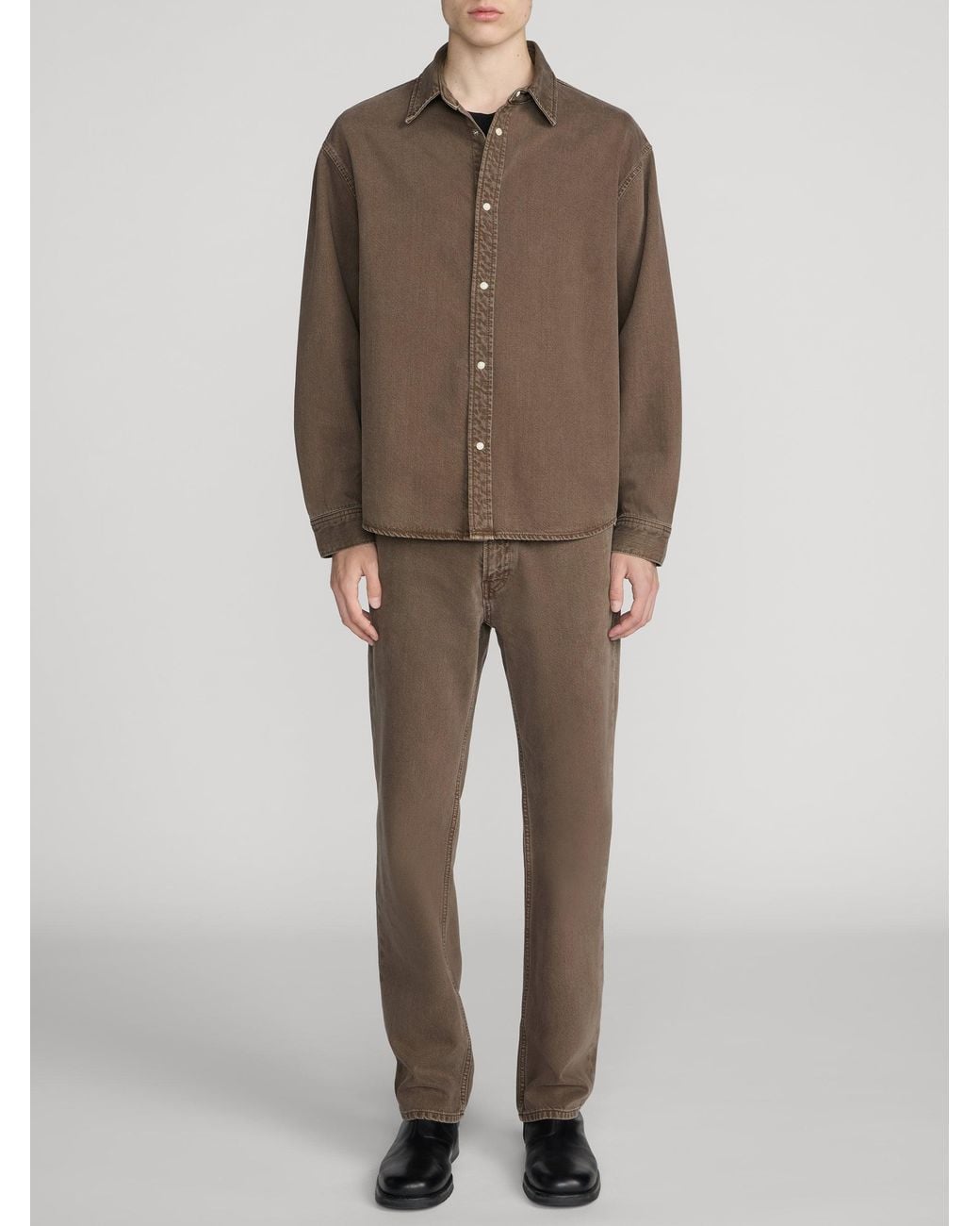 FRAME Brown Relaxed Denim Shirt for men