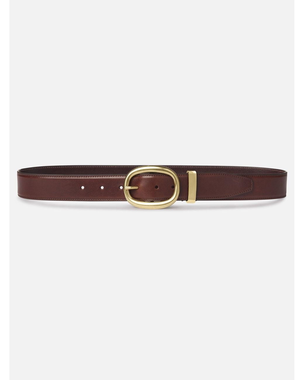 FRAME Brown The Organic Round Buckle Belt