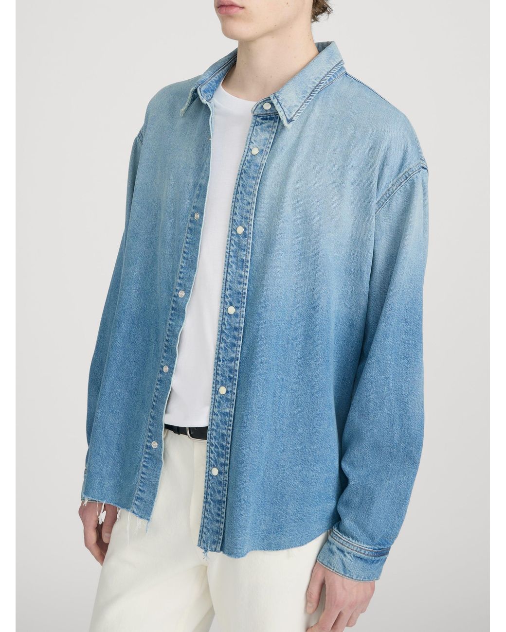 FRAME Blue Relaxed Denim Shirt for men