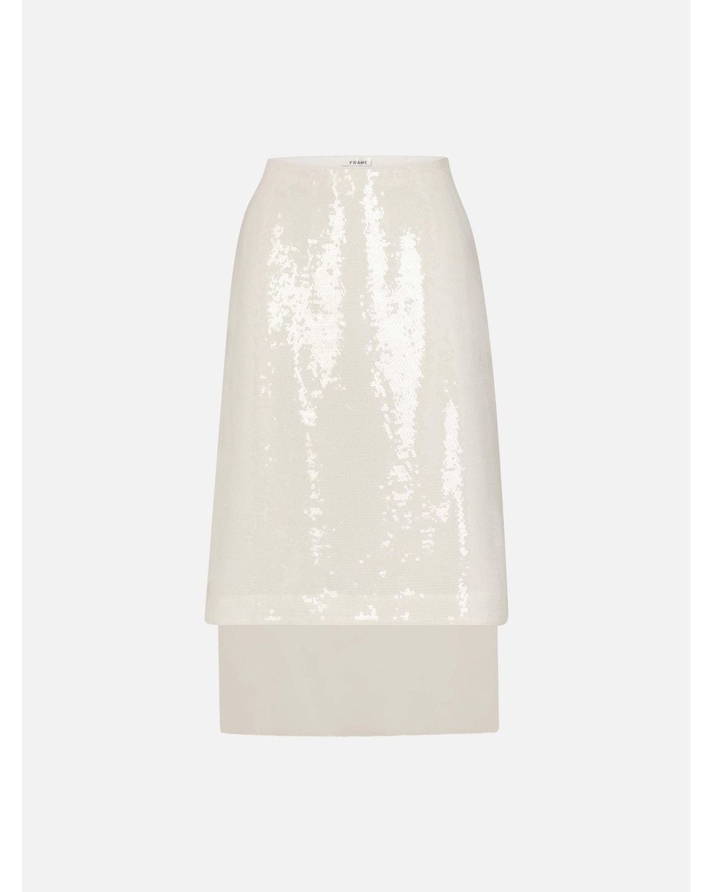 FRAME White The Sequin Starlight Skirt