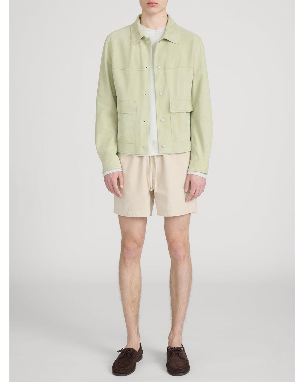 FRAME Green Suede Trucker Jacket for men