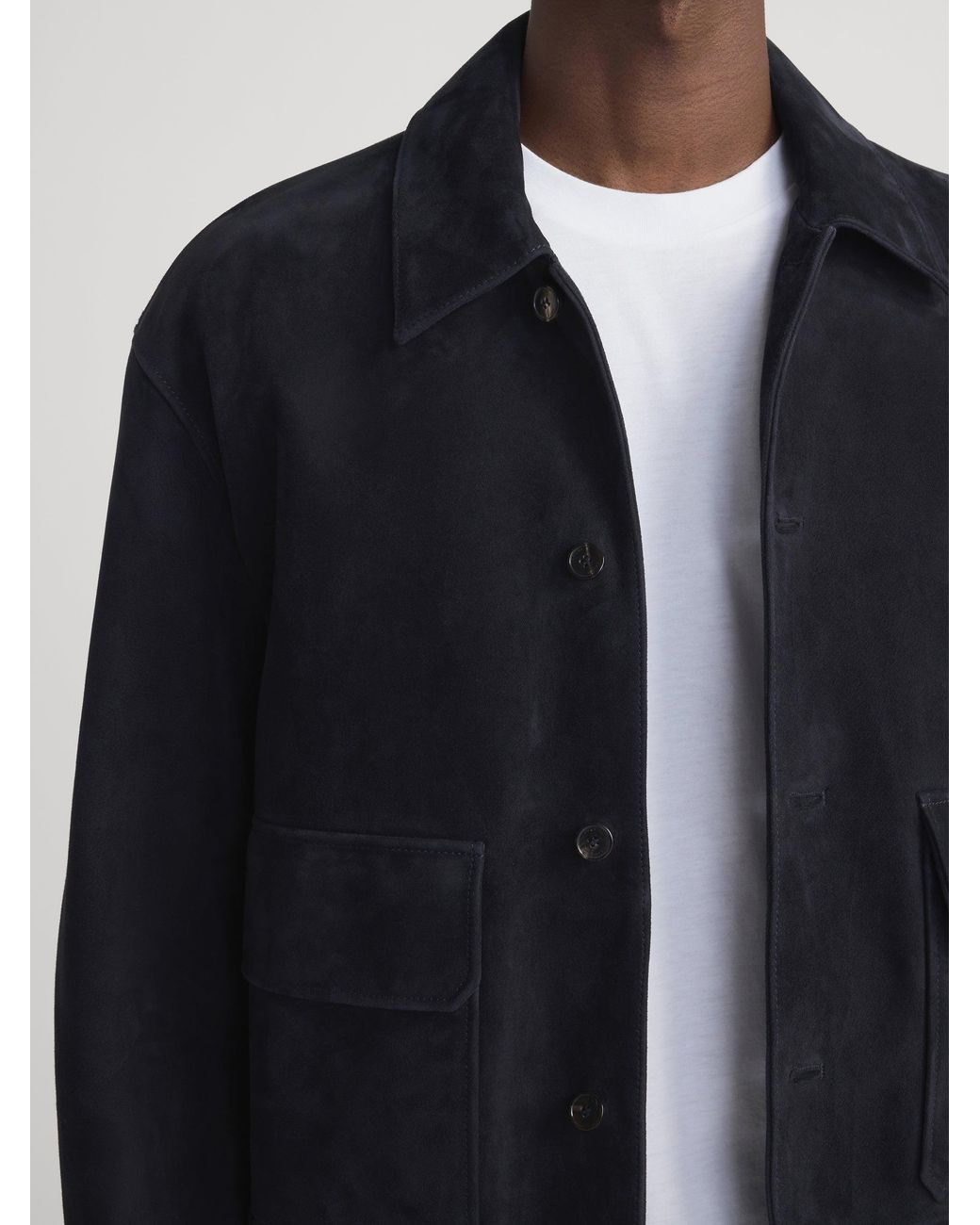 FRAME Blue Suede Blouson for men