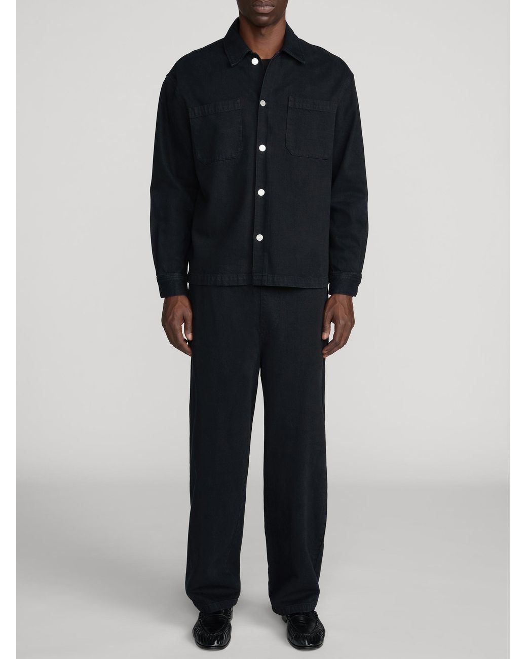 FRAME Black Denim Shirt Jacket for men
