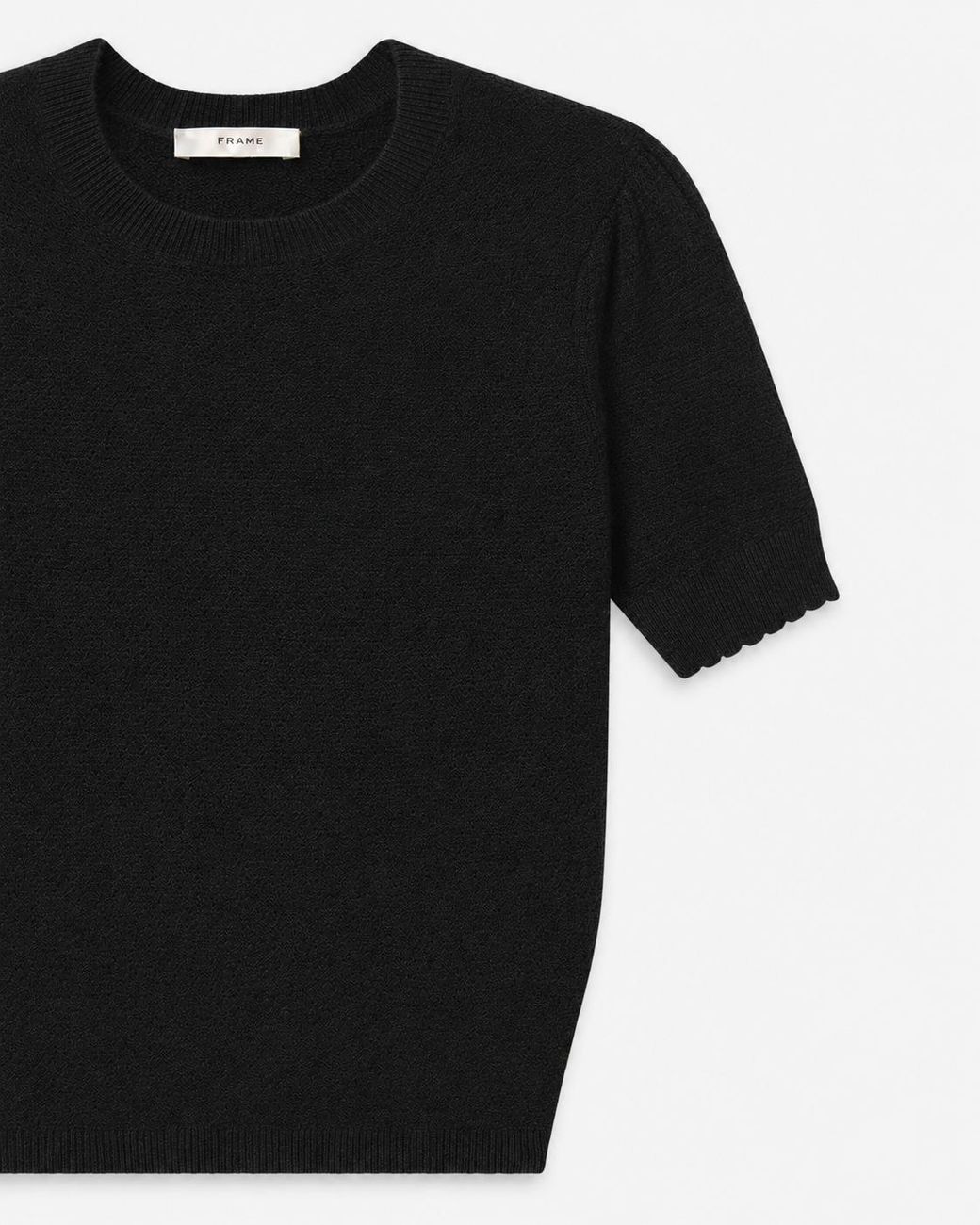 FRAME Black The Gathered Honeycomb Sweater