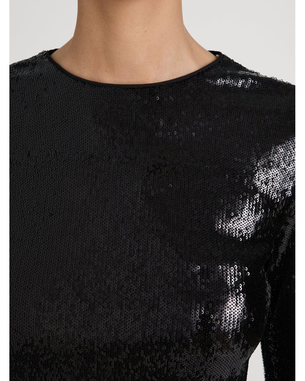 FRAME Black The Micro Sequin Top