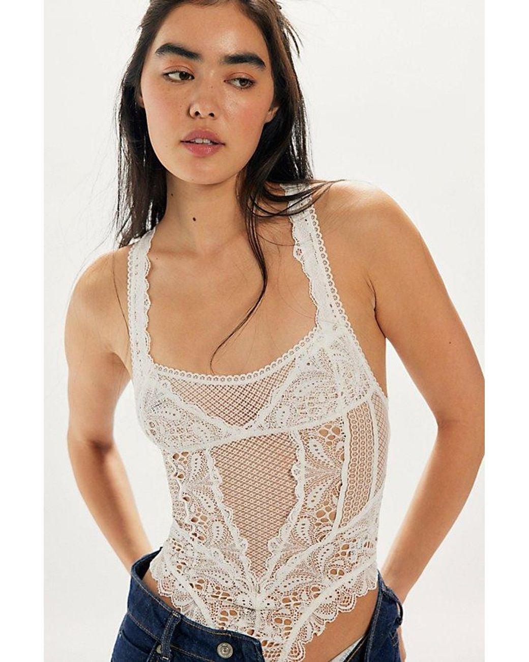 Intimately By Free People Multicolor Moonlit Meadow Lace Bodysuit By