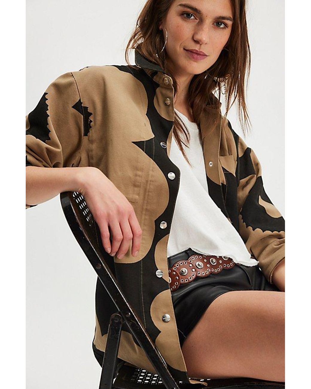 marimekko Abstraktio Unikko シャツ Marimekko Abstraktio Unikko Shirt in Black | Lyst