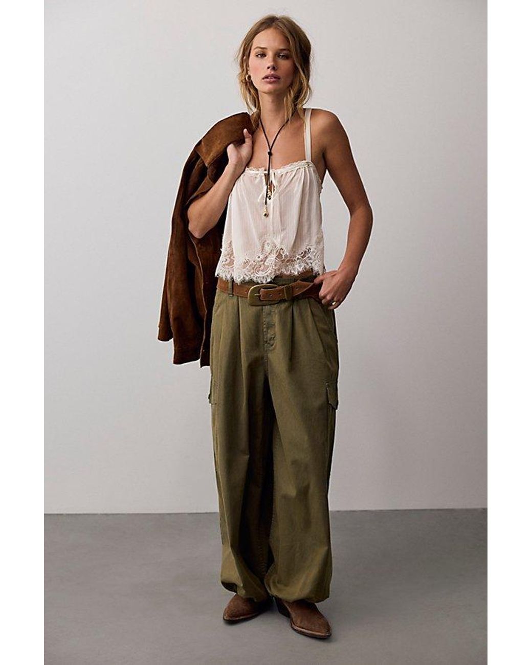 Free People Multicolor Wild Winds Cinched Wide-Leg Jeans
