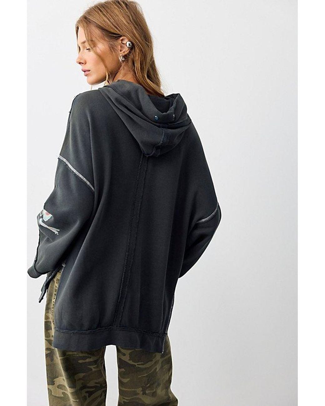 Free People Black Bejeweled Pullover