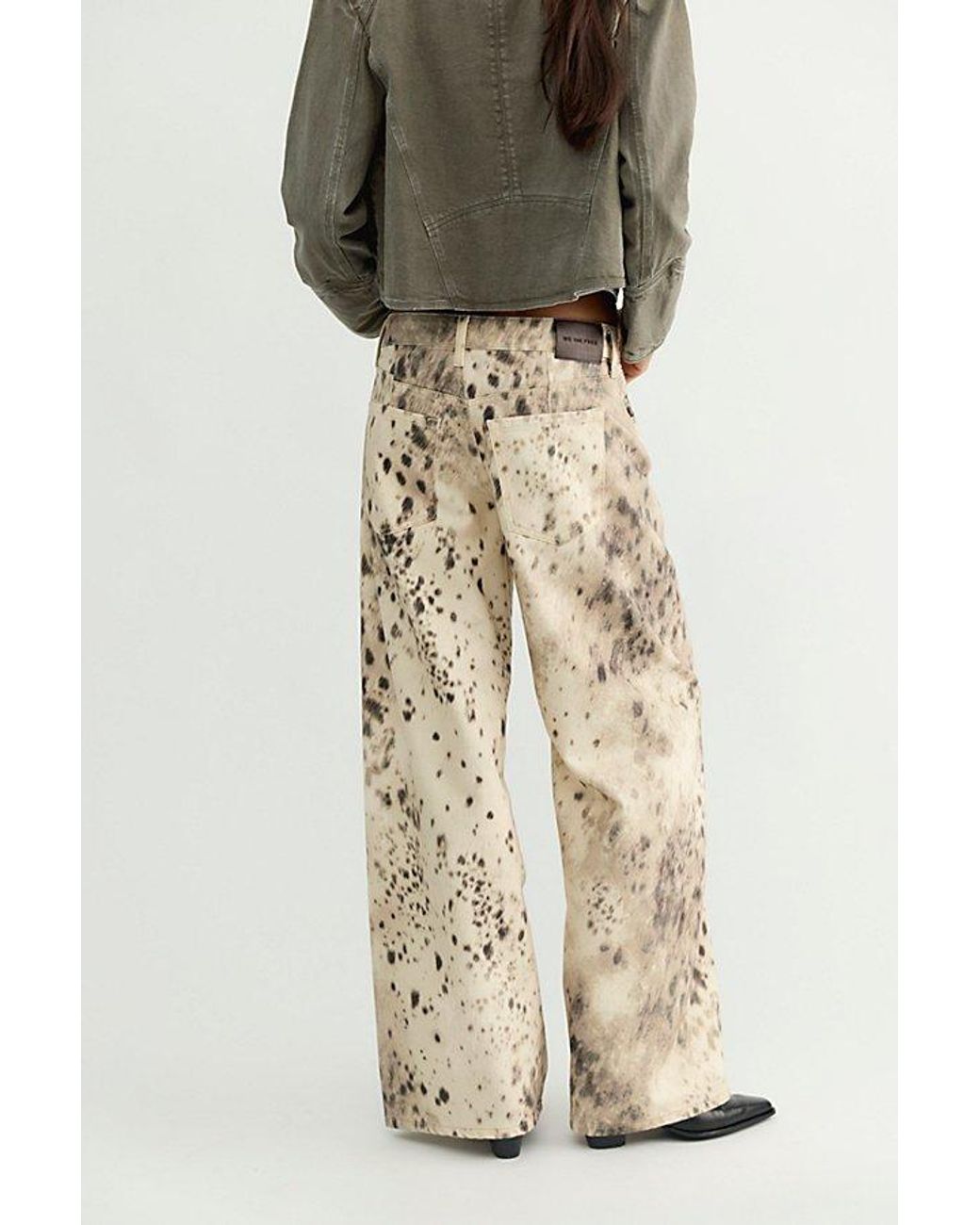 Free People Gray We The Free Alter Ego Wide-Leg Printed Jeans