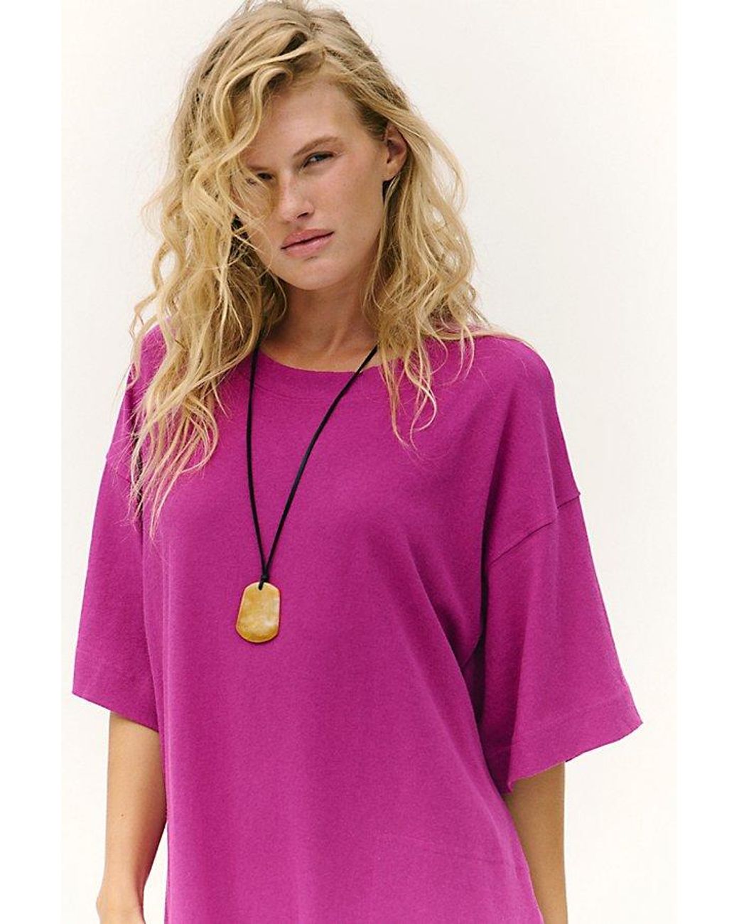 free-est Pink Essential Extreme Tee Mini Dress By