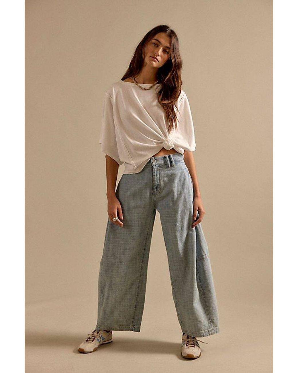 Free People Natural Free To Roam Cropped Jeans