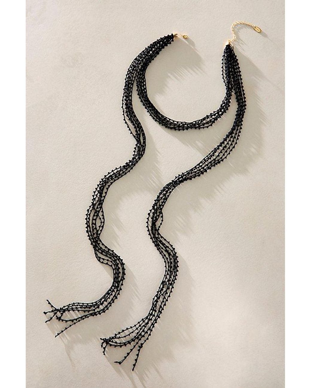 Free People Natural Kenzie Beaded Lariat Necklace