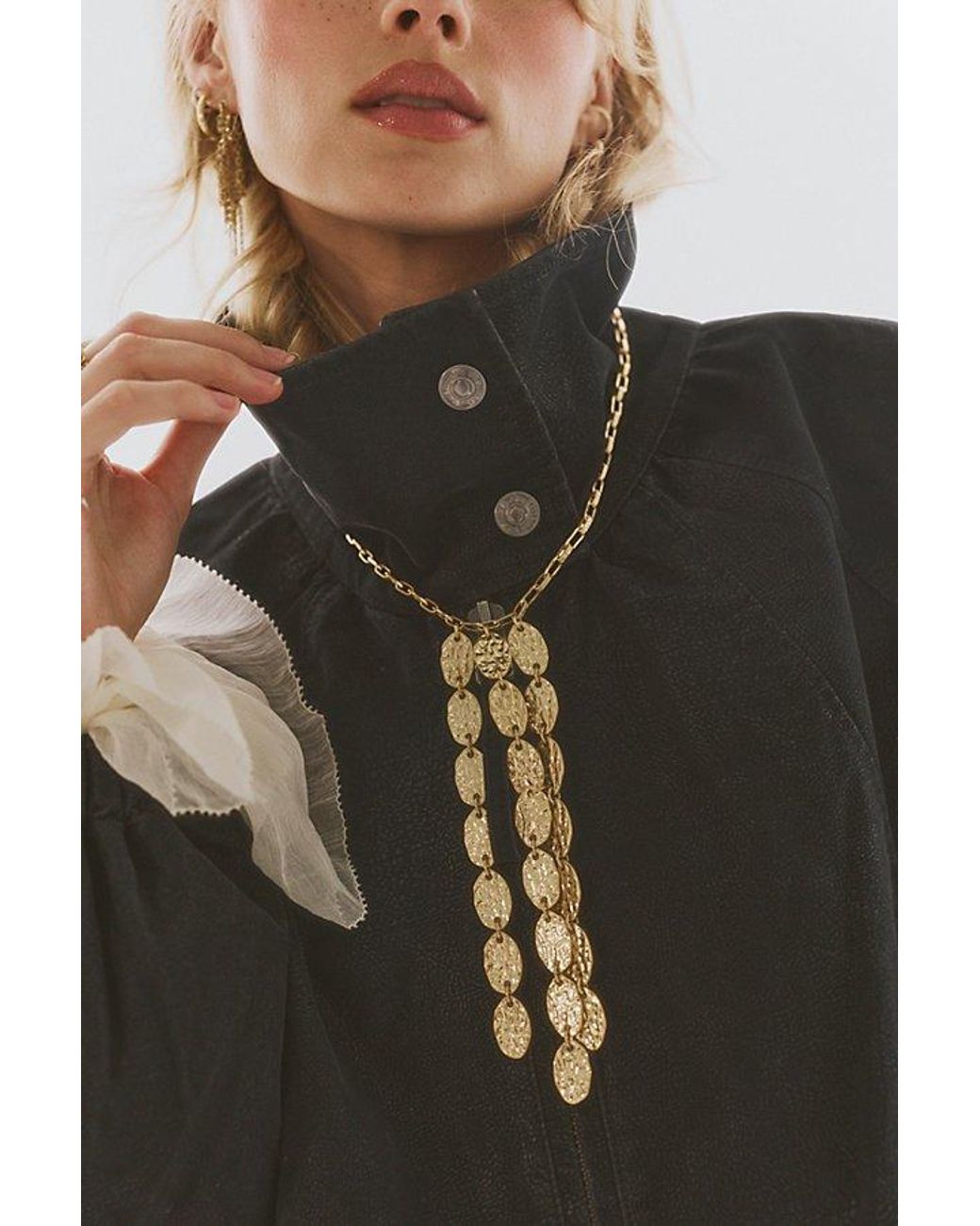 Free People Natural Zinnia Drop Necklace