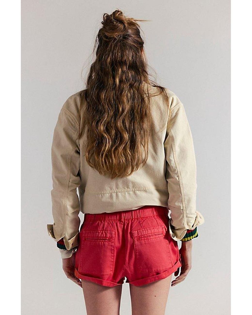 Free People Red Waimea Slouchy Shorts