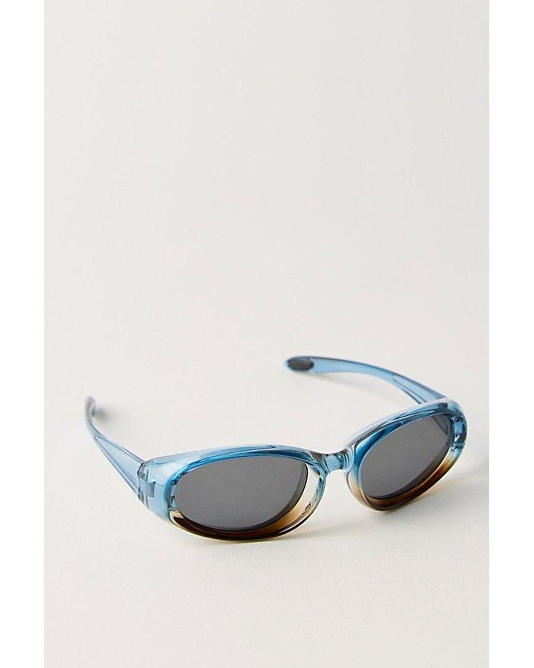Free People Blue Weston Wrap Around Sunglasses