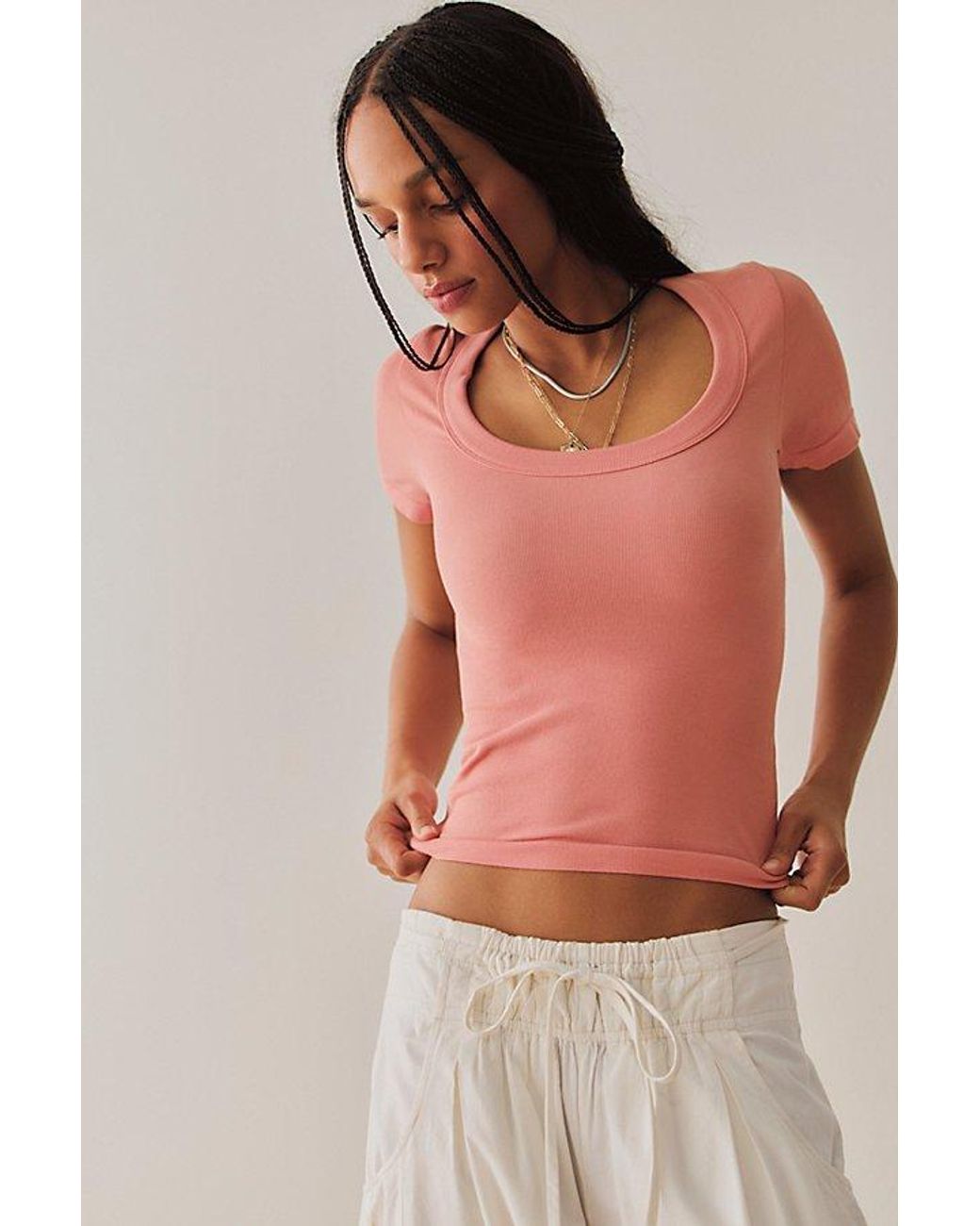 Intimately By Free People Red Simply Soft Tee By