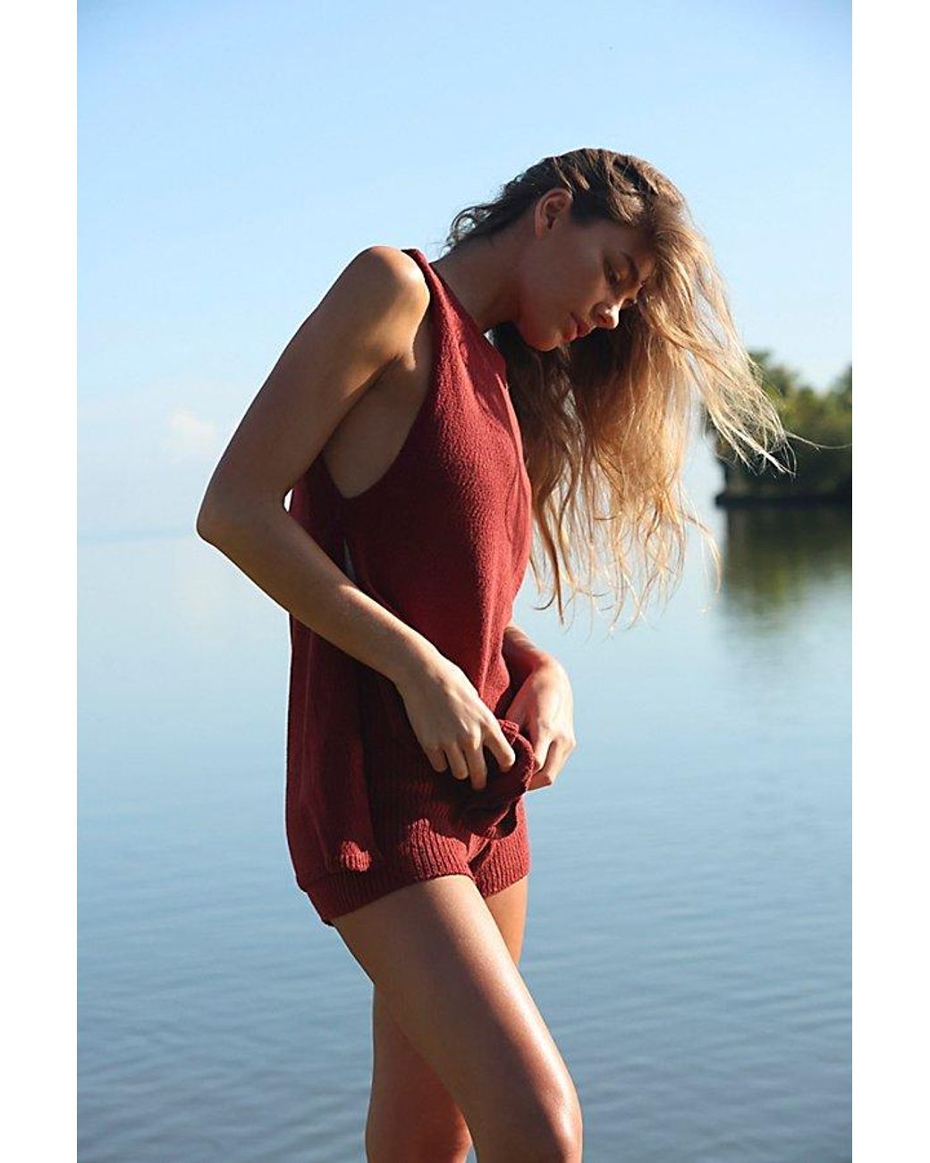 Free People Blue Miranda Sweater Set