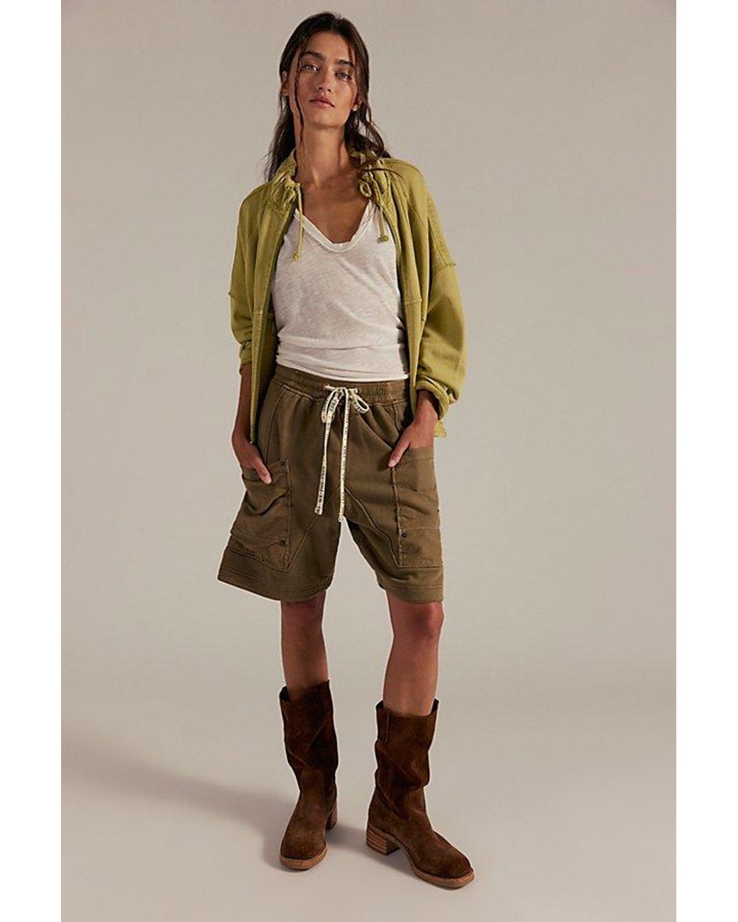 Free People Green Jet Set Shorts