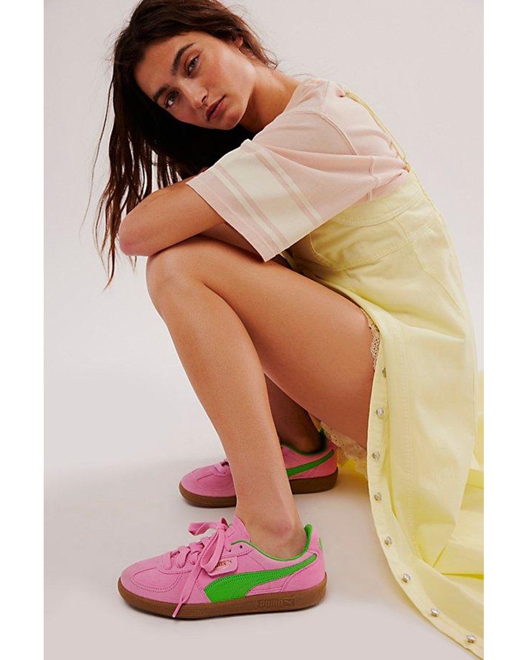 PUMA Palermo Sneakers At Free People In Pink Delight Green Size Us 7.5 Lyst UK