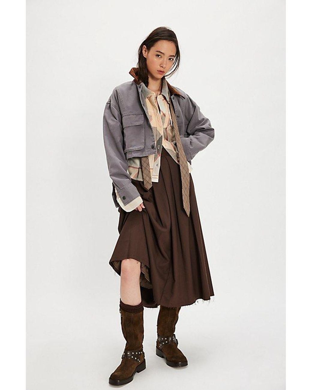 Free People Natural Winnie Plaid Shirt
